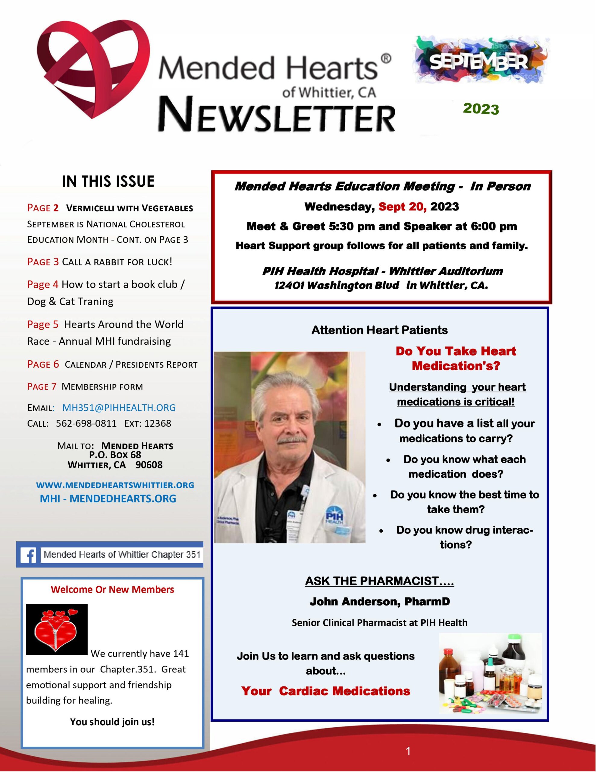 Mended Hearts Whittier May 2023 Newsletter